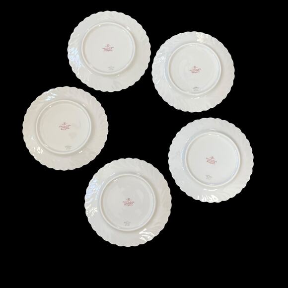 Haviland Limoges Bergere Bread & Butter Plates Lot of 5 White Blue Floral Swirl - Picture 3 of 16